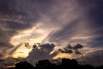 beatutiful sky and clouds at sunset