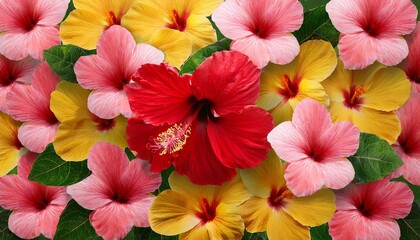 Obraz premium Hibiscus Flower Off Center The Frame