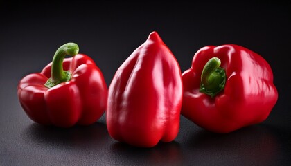 Corno Di Toro Rosso Pepper Red Paprika Vegetable On Black Table
