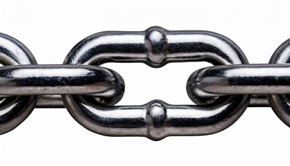 Fototapeta premium Metal Chain Link N Steel Connection Isolated Transparent Background