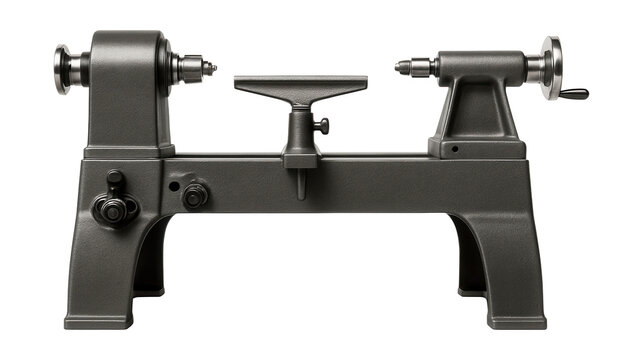 Cast iron bed woodturning lathe for carpentry workshops.