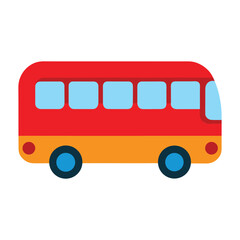 Vector illustration of bus, colorful and flat design style isolated on white background.
