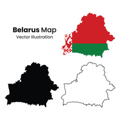 Fototapeta premium Belarus map and flag representations vector illustration