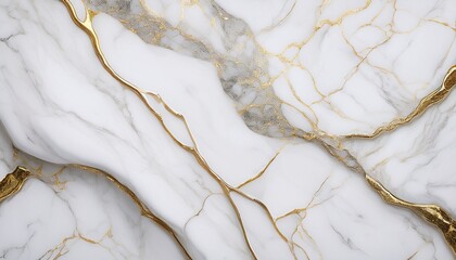 Fototapeta premium Elegant White Marble Texture With Gold Veins Ideal For Stylish Interior Design And Decor Use