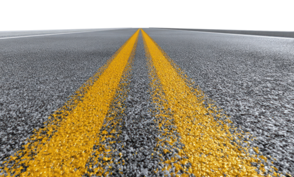 PNG Asphalt road with yellow lines highway perspective outdoors.