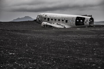 Abandoned plane wreck  of the US Navy in Iceland