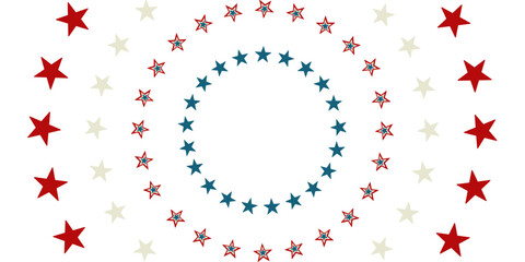 Patriotic circular star pattern with red and blue design