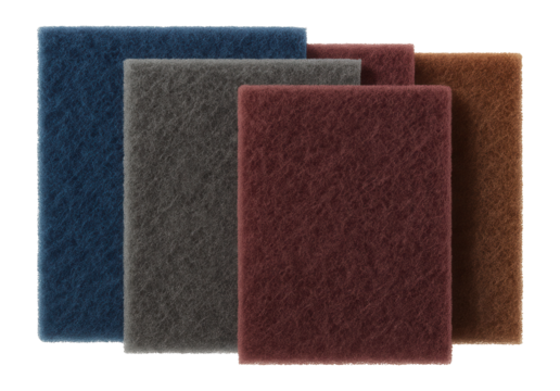 Non-woven abrasive pads for light rust removal in engineering workshops.