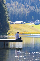 Fototapeta premium The Serene Beauty of Schwarzsee, Davos