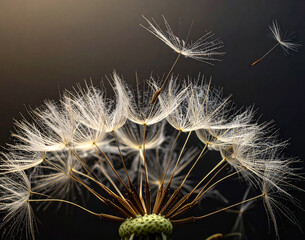 Autumn Dandelion Close-Up &ndash; Detailed Fall Plant in Nature