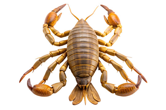 Eurypterid, giant sea scorpion, cutout, PNG, isolated on white or transparent background, AI