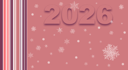 The inscription 2026 for New Year's decoration. On a background with the trending colors of 2026. Computer graphics.
