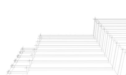 Modern building architectural 3d illustration