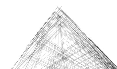 Modern building architectural 3d illustration
