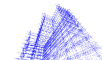 Modern building architectural 3d illustration