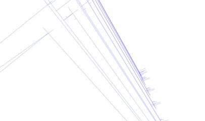 Modern building architectural 3d illustration