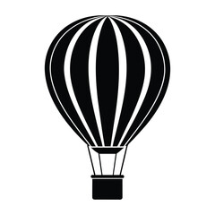 Fototapeta premium Vector icon of hot air balloon, Silhouette and flat design style isolated on white background. 
