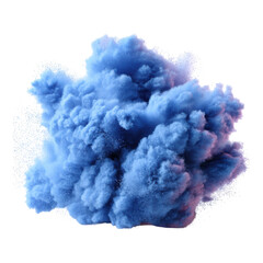 Vibrant Blue Smoke Cloud with Soft Edges and Dramatic Texture