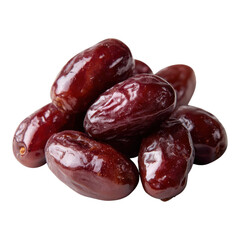 Fresh Medjool Dates Piled Together on White Background
