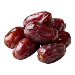 Fresh and Juicy Medjool Dates Piled Together on a White Background