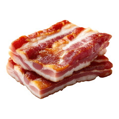 Fresh Raw Bacon Slices Layered on Top of Each Other for Cooking