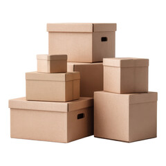 Collection of Various Brown Storage Boxes for Organization Needs