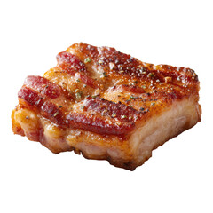 Crispy Delicious Pork Belly Bite with Seasoned Garnish