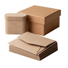 Various Sizes of Brown Kraft Paper Boxes and Envelopes for Packaging