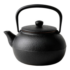 Elegant Black Cast Iron Teapot with Classic Handle Design