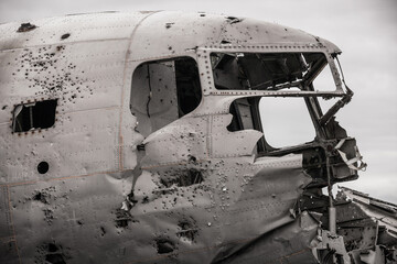 Abandoned plane wreck  of the US Navy in Iceland