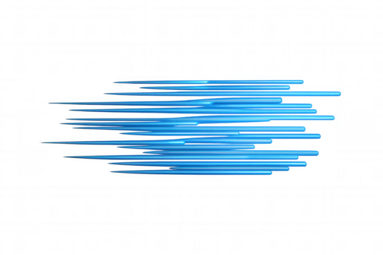 Blue horizontal luminous speed lines creating an abstract light effect, representing energy, motion, and technology. Transparent background - Powered by Adobe