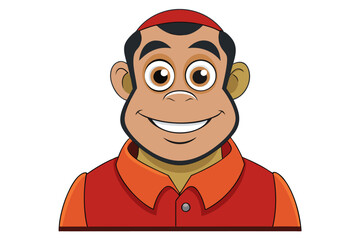 Obraz premium Fat, funny cartoon businessman character with a big smile and red hair