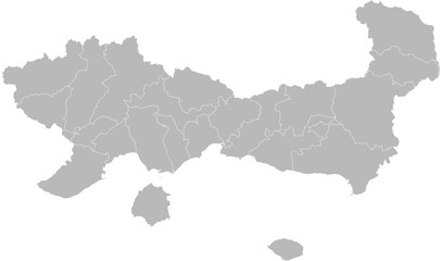 Eastern Macedonia and Thrace, Greece – administrative vector map with municipality boundaries (Web Mercator projection, PPT-compatible & fully editable)