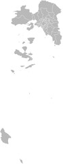 Attica, Greece – administrative vector map with municipality boundaries (Web Mercator projection, PPT-compatible & fully editable)