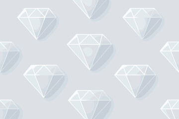 Design of white diamond shapes arranged on a light gray background in a modern and elegant pattern