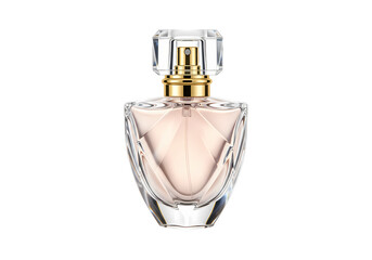 Elegant Glass Perfume Bottle with Golden Cap and Clear Design