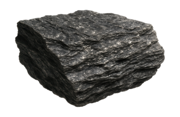 Schist rock featuring shiny mica flakes and a layered texture.