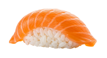 Delicious salmon nigiri. isolated on transparent background