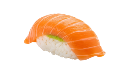 Salmon Nigiri Sushi. isolated on transparent background