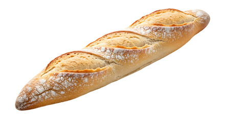 Baguette bread freshly baked. isolated on transparent background