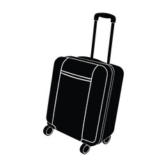 Vector illustration of travel trolley bag, Travel bag and trolley suitcase vector icon isolated on white background.
