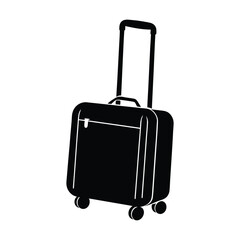 Vector illustration of travel trolley bag, Travel bag and trolley suitcase vector icon isolated on white background.
