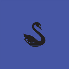 Fototapeta premium Elegant silhouette style minimal swan t-shirt design featuring graceful vector art of a swan, perfect for nature lovers, bird enthusiasts, minimalist fashion fans, animal-themed apparel, and peaceful 