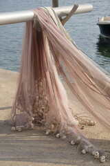 Pink fishing net