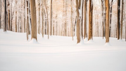 Winter wonderland snow-covered forest landscape tranquil scene serene environment captivating viewpoint