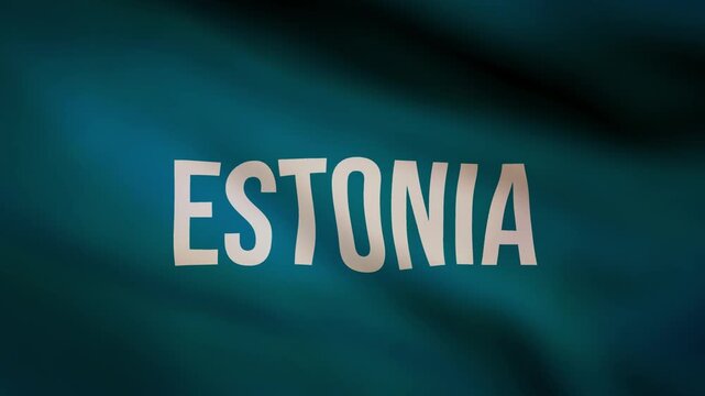 Estonia Text Moving Flag
