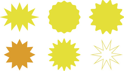 Hand Drawn Starburst Discount Tags Set OR Price Burst Doodle Collection