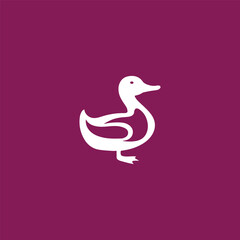 Obraz premium Silhouette style minimal duck t-shirt design featuring elegant black vector art, simple bird line illustration for nature lovers, wildlife fashion, farm animal apparel, modern minimalist outfit, and s