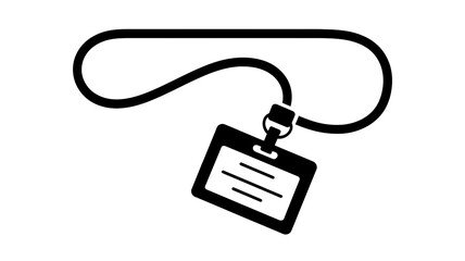 Vector art of black and white lanyard with id card