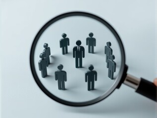 People under magnifying glass